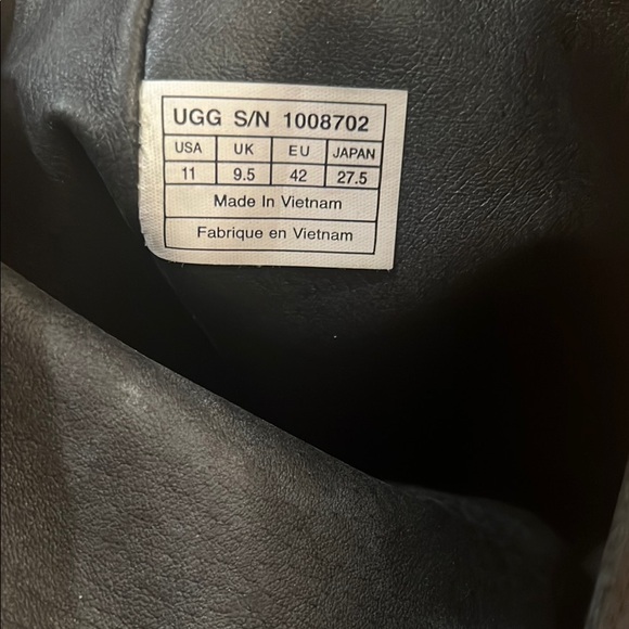 UGG Adyson black leather over the knee boots with zip up size 11 - Picture 4 of 6